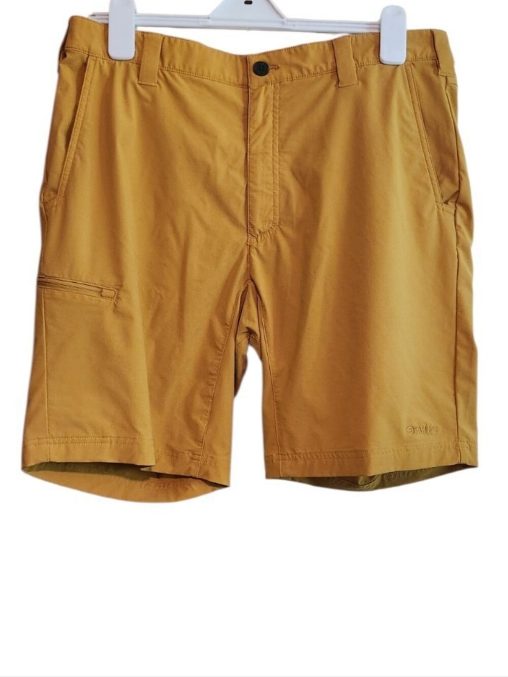 Orvis Men's Mustard Flat-Front Outdoor Tech Stretch Shorts